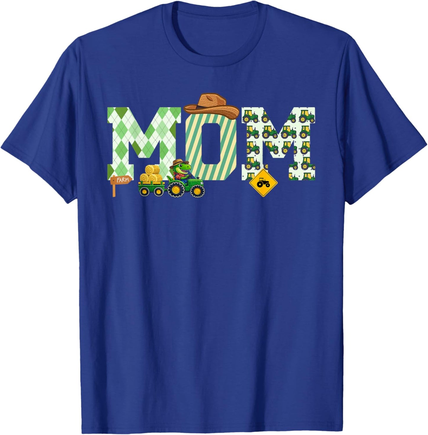 Farm Tractor Mom 1st Birthday Farmer T-Shirt - T-Shirt | Royal