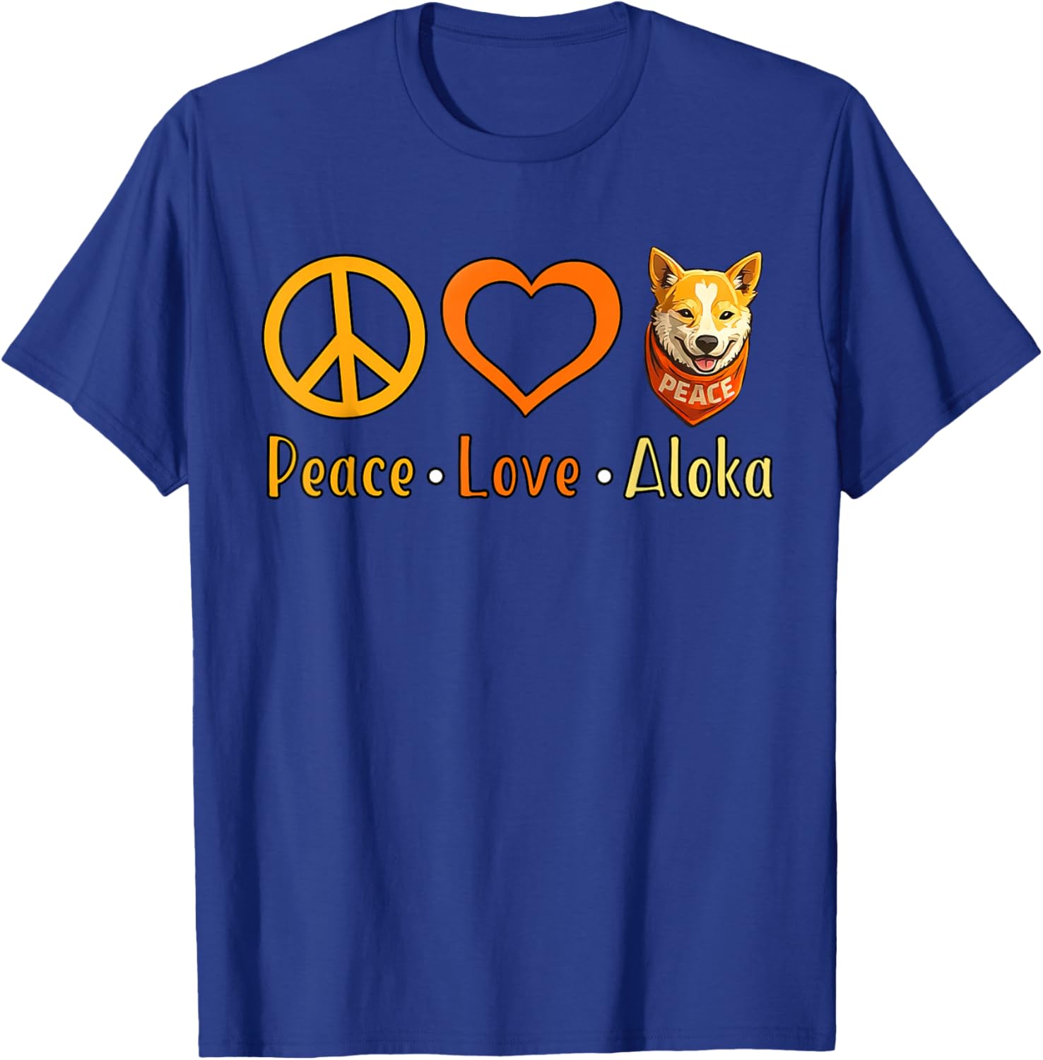 Peace Love Aloka The Peace Dog Women Kids T-Shirt - T-Shirt | Royal