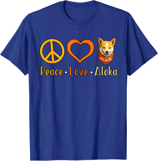 Peace Love Aloka The Peace Dog Women Kids T-Shirt - T-Shirt | Royal