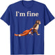Sad Monkey Punch Meme with an Orange Toy I'm Fine T-Shirt - T-Shirt | Royal
