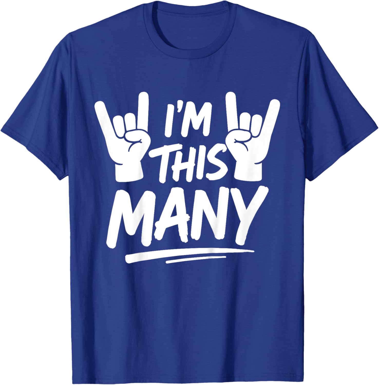 Kids I'm This Many Rock Hand Kids 4th Birthday Party 4 Years Old T-Shirt - T-Shirt | Royal