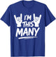 Kids I'm This Many Rock Hand Kids 4th Birthday Party 4 Years Old T-Shirt - T-Shirt | Royal