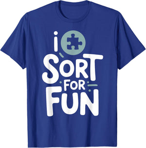 Jigsaw Puzzle Sort for Fun Puzzle Lover T-Shirt - T-Shirt | Royal