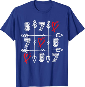 Six Seven 67 Meme 6 7 Valentines Day Heart Men Women Kids T-Shirt - T-Shirt | Royal