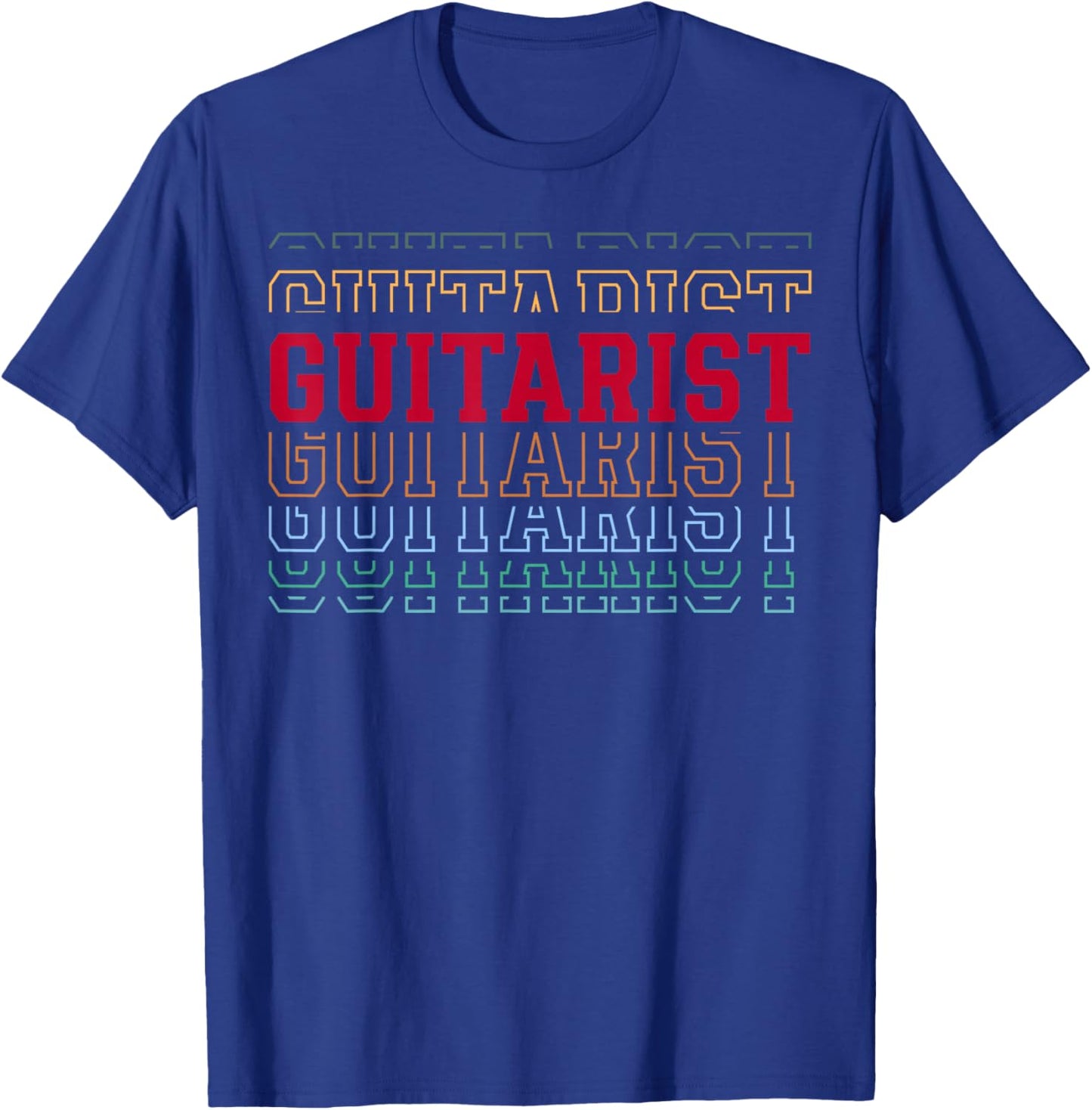 Guitarist Funny Layered Text Guitar Lover Men Women Kids T-Shirt - T-Shirt | Royal