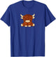 Scotland Cute Funny Highlands Cow Graphic T-Shirt - T-Shirt | Royal