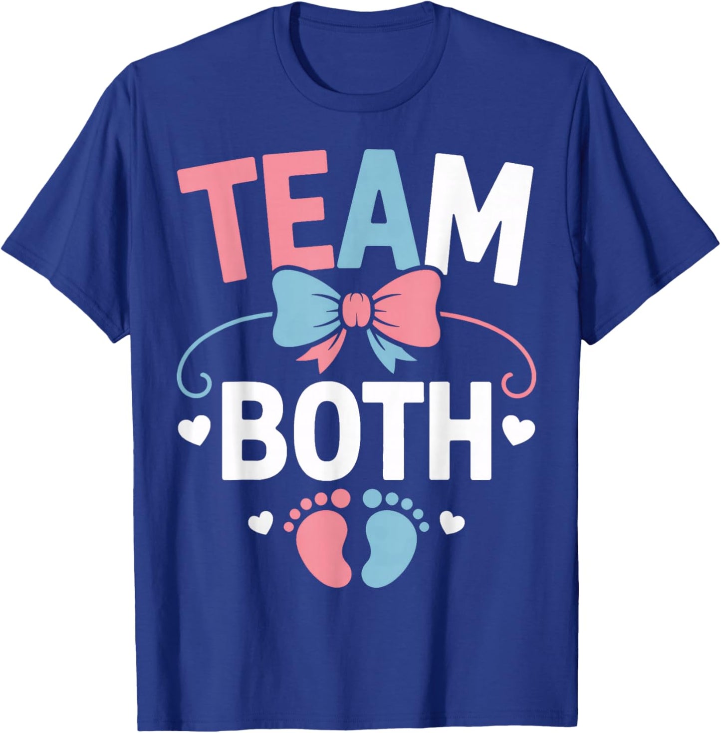 Gender Reveal Team Both Fun Family Pregnancy Reveal Party T-Shirt - T-Shirt | Royal