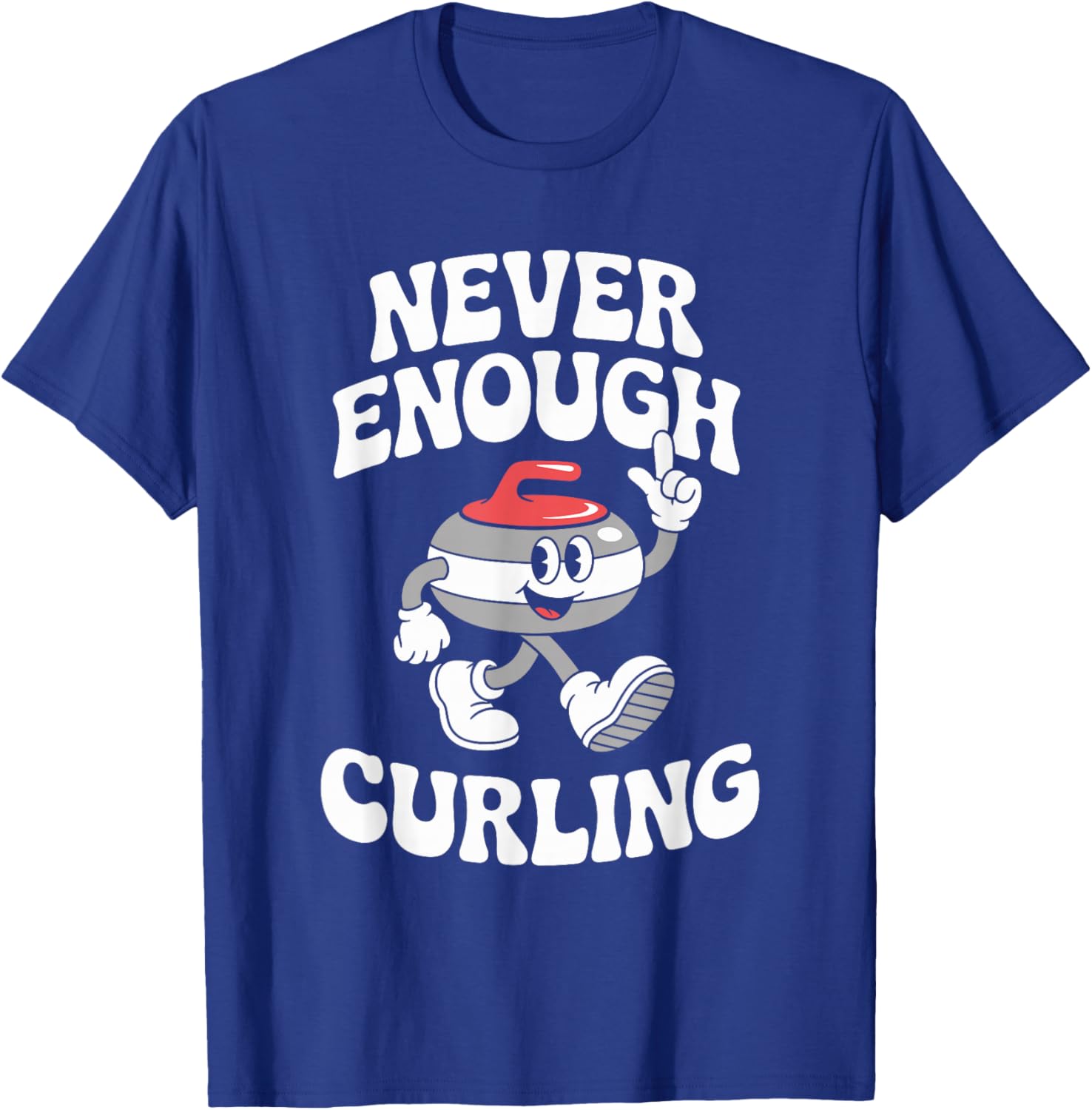 Funny Curling Retro T-Shirt - T-Shirt | Royal