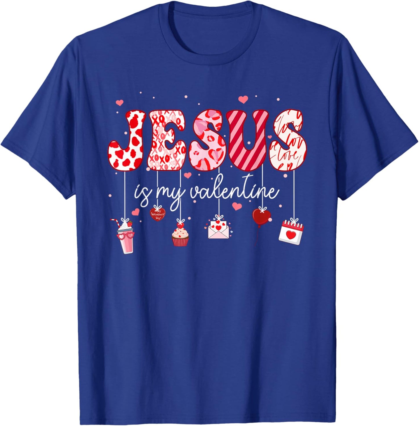 Retro Jesus is My Valentine Religious Bible Christian Women T-Shirt - T-Shirt | Royal
