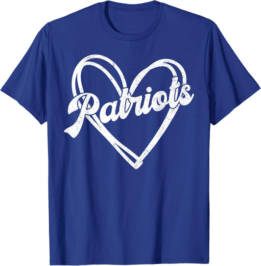 Vintage Patriot Vintage Heart Design Men Women Kids T-Shirt - T-Shirt | Royal