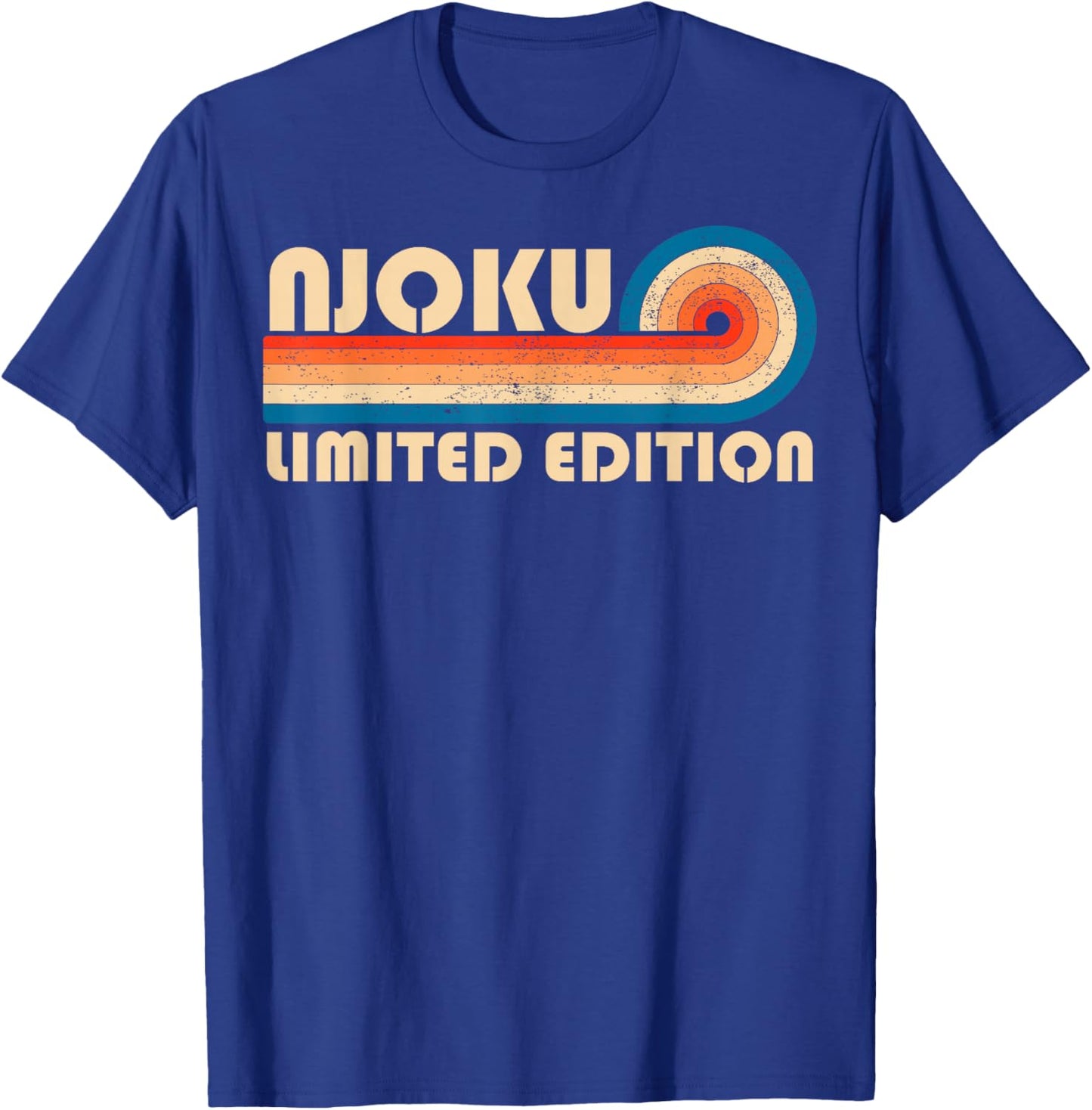 NJOKU Retro 70s 80s Sunset Stripe T-Shirt - T-Shirt | Royal