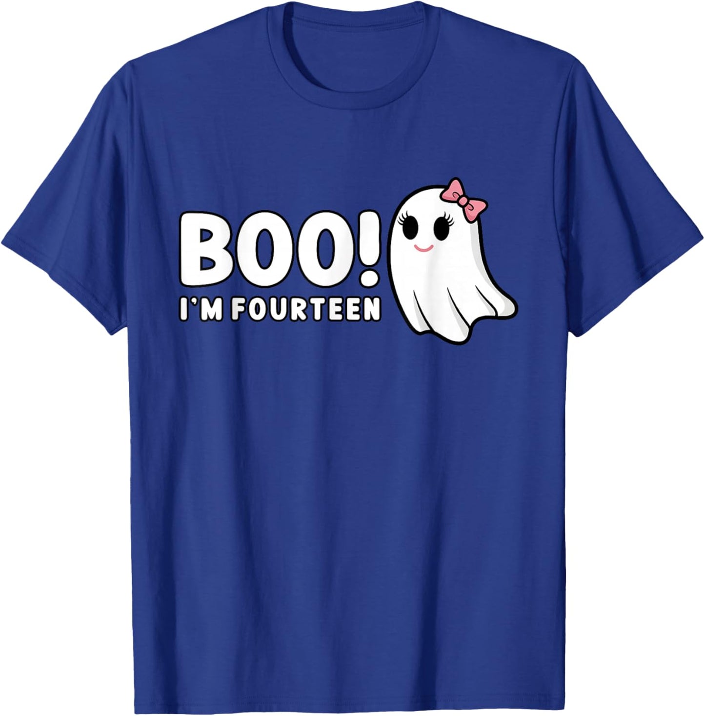 Boo Im Fourteen Cute 14 Year Old Girl Ghost Halloween B Day T-Shirt - T-Shirt | Royal