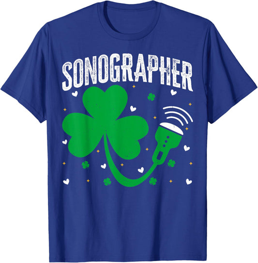 Ultrasound Tech Sonographer St Patricks Day Sonography T-Shirt - T-Shirt | Royal