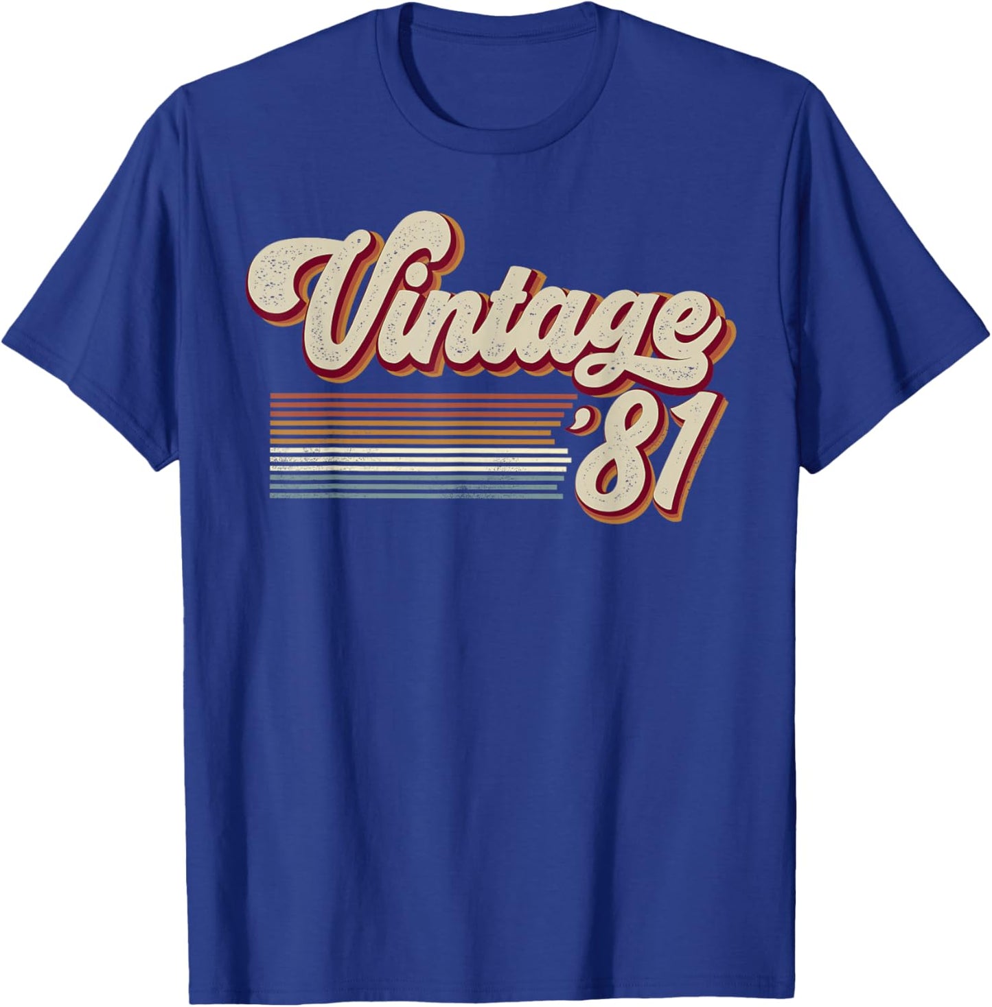 Vintage 1981 Retro Sunset Classic 44-Year-Old 44th Birthday T-Shirt - T-Shirt | Royal