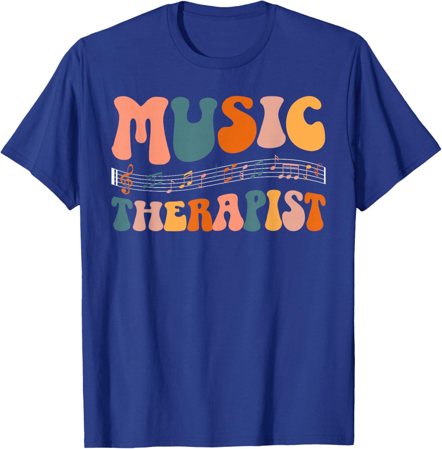 Music Therapist Music Therapy Groovy Music Therapist T-Shirt - T-Shirt | Royal