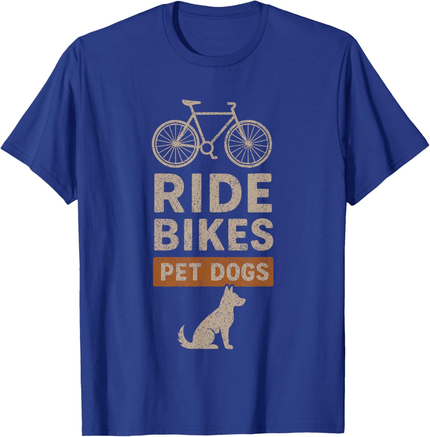 Ride Bikes Pet Dogs Lovers Retro Vintage Cycling Lovers T-Shirt - T-Shirt | Royal