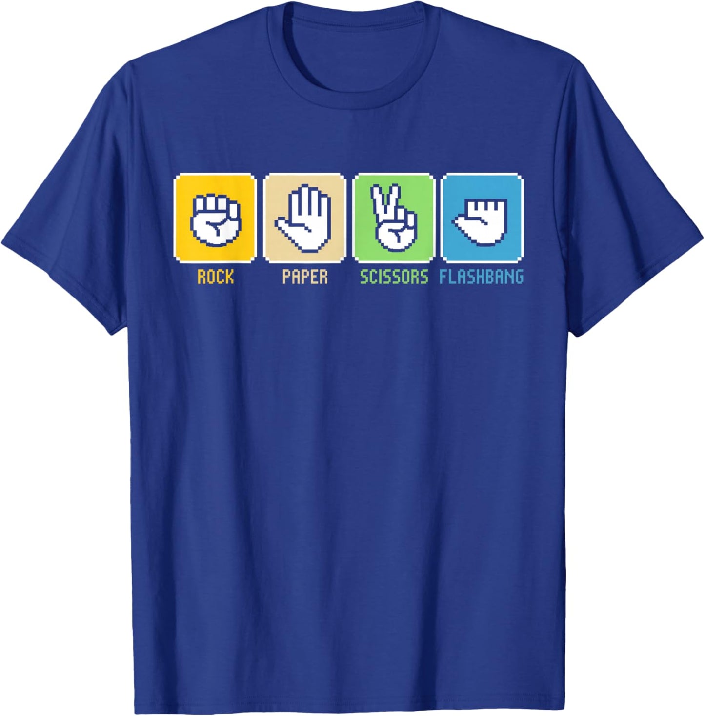 Rock Paper Scissors Flashbang Gamer Vintage Meme T-Shirt - T-Shirt | Royal
