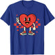 Retro Groovy Heart Peace Hand Valentines Day Men Women Kids T-Shirt - T-Shirt | Royal