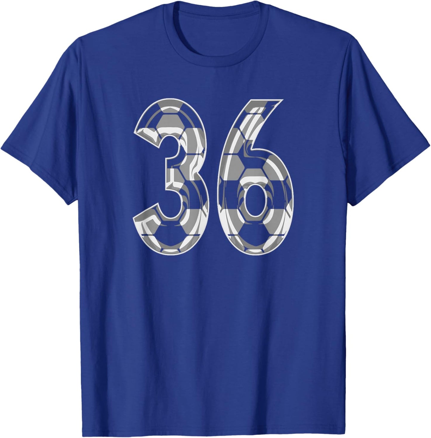 Soccer Pattern Number 36 Jersey Player Uniform #36 T-Shirt - T-Shirt | Royal