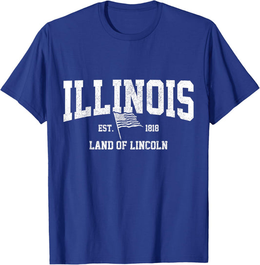 Illinois Land of Lincoln Vintage Pride T-Shirt - T-Shirt | Royal