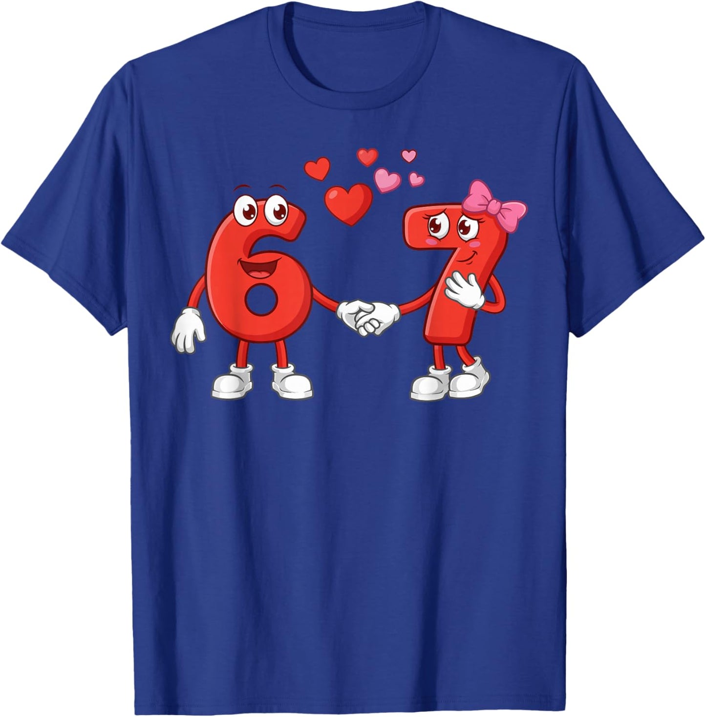 Six Seven Meme 6 7 Hearts Couple Matching 67 Valentines T-Shirt - T-Shirt | Royal