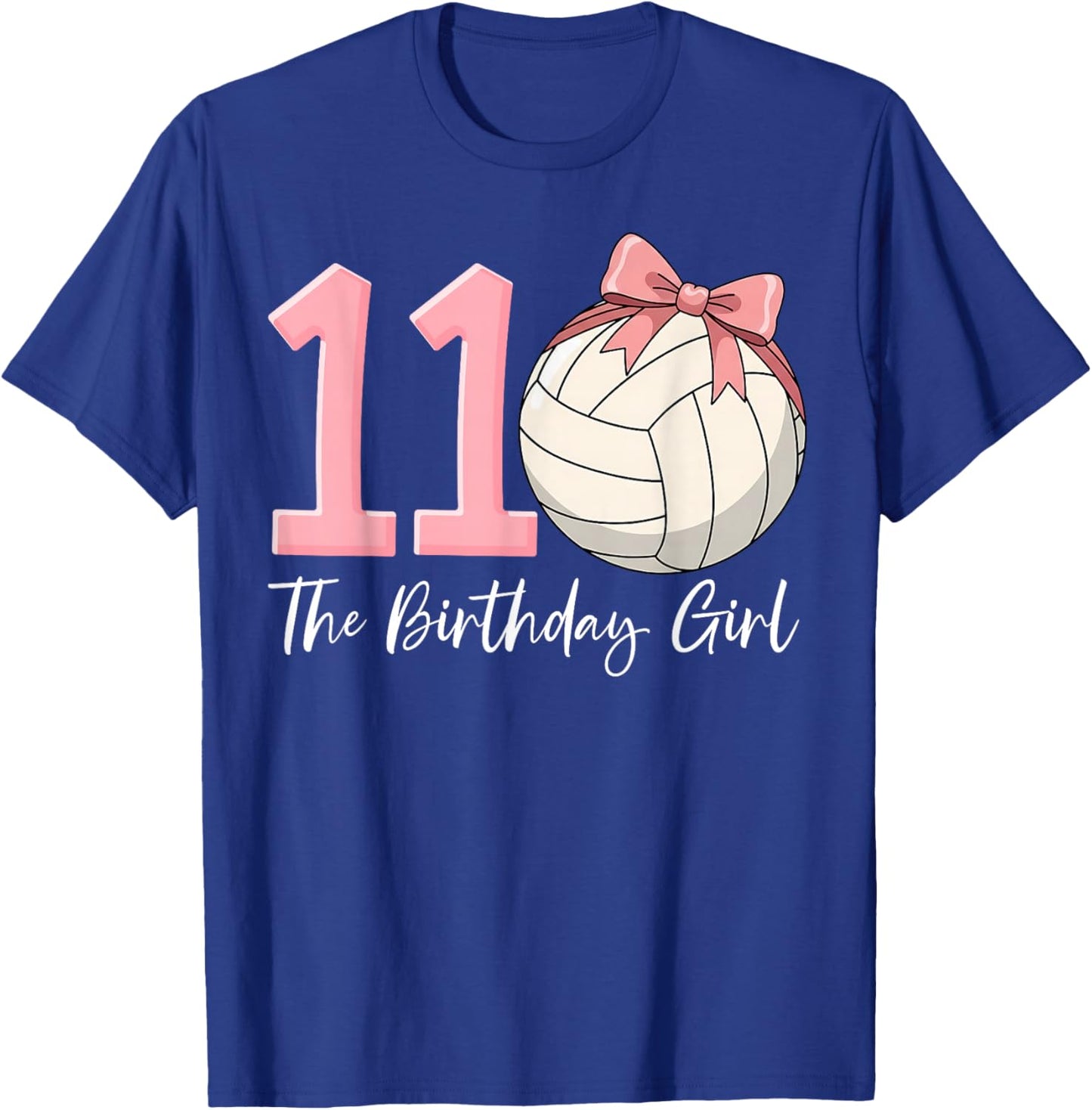 11th Birthday Girl Volleyball Ball Coquette Pink 11 T-Shirt - T-Shirt | Royal