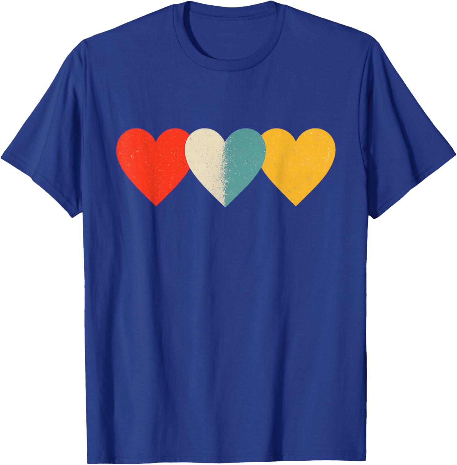 Vintage Hearts Cool Retro Valentines Day Men T-Shirt - T-Shirt | Royal