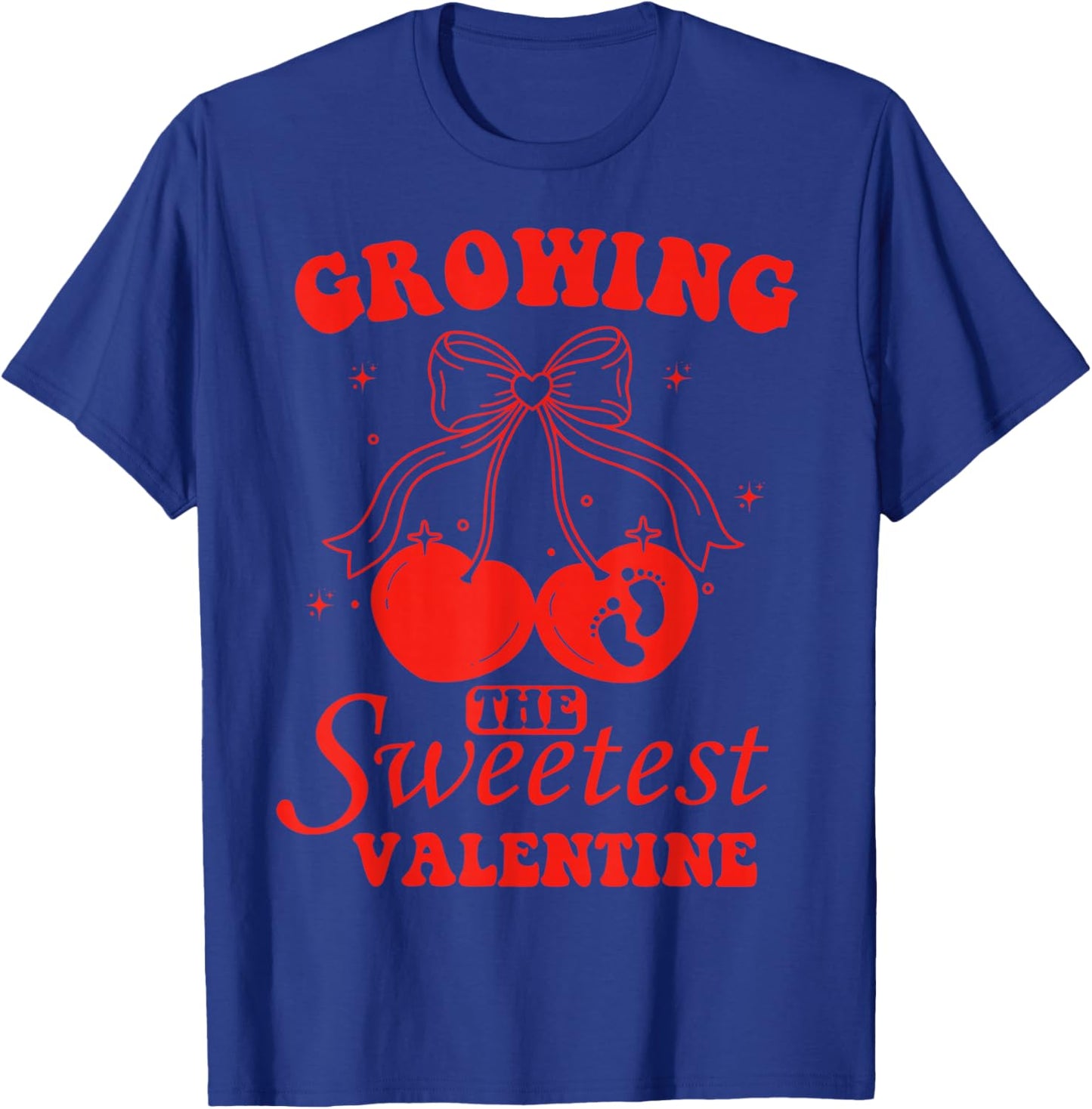 Valentine Growing Sweetest Valentines Pregnancy Announcement T-Shirt - T-Shirt | Royal