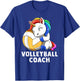 Cute Volleyball Unicorn Volleyball Coach Rainbow T-Shirt - T-Shirt | Royal