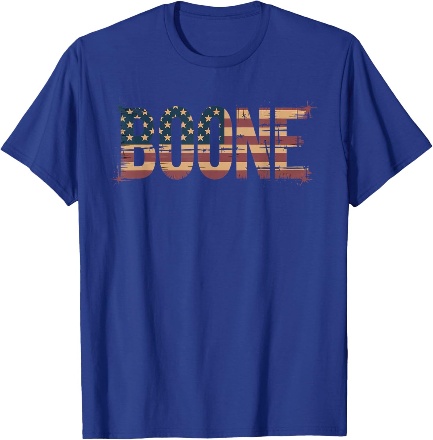 Boone Name American Flag 80's Vintage NC Retro T-Shirt - T-Shirt | Royal