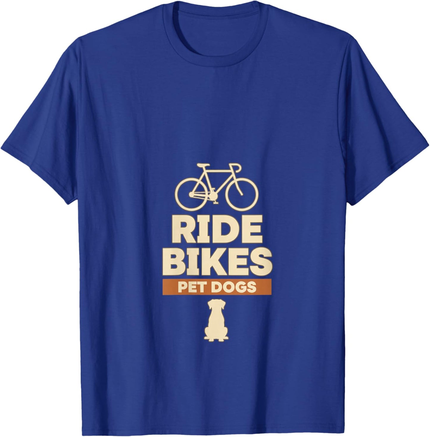 Dog Ride Bikes Pet Dogs Dog Lover Cycling Bicycle Design V-Neck T-Shirt - T-Shirt | Royal