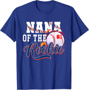 Nana Rookie of Year 1st Birthday Baseball Theme Matching T-Shirt - T-Shirt | Royal