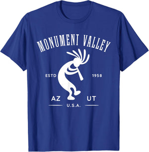 Monument Valley Arizona Utah USA Dancing Kokopelli Design T-Shirt - T-Shirt | Royal