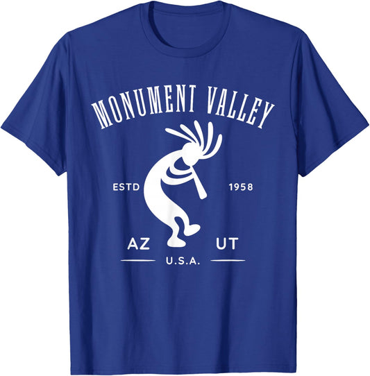 Monument Valley Arizona Utah USA Dancing Kokopelli Design T-Shirt - T-Shirt | Royal