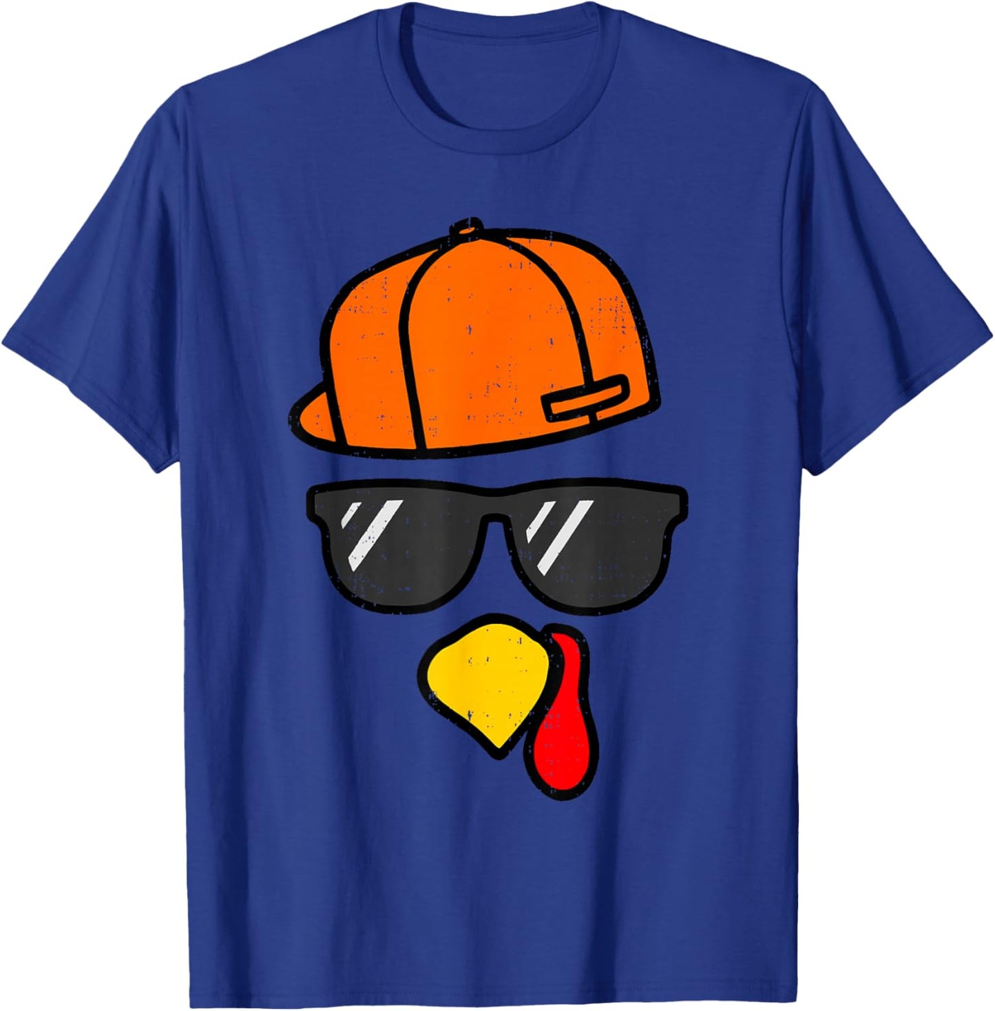 Funny Turkey Face Fall Thanksgiving Party Costume for Boys T-Shirt - T-Shirt | Royal