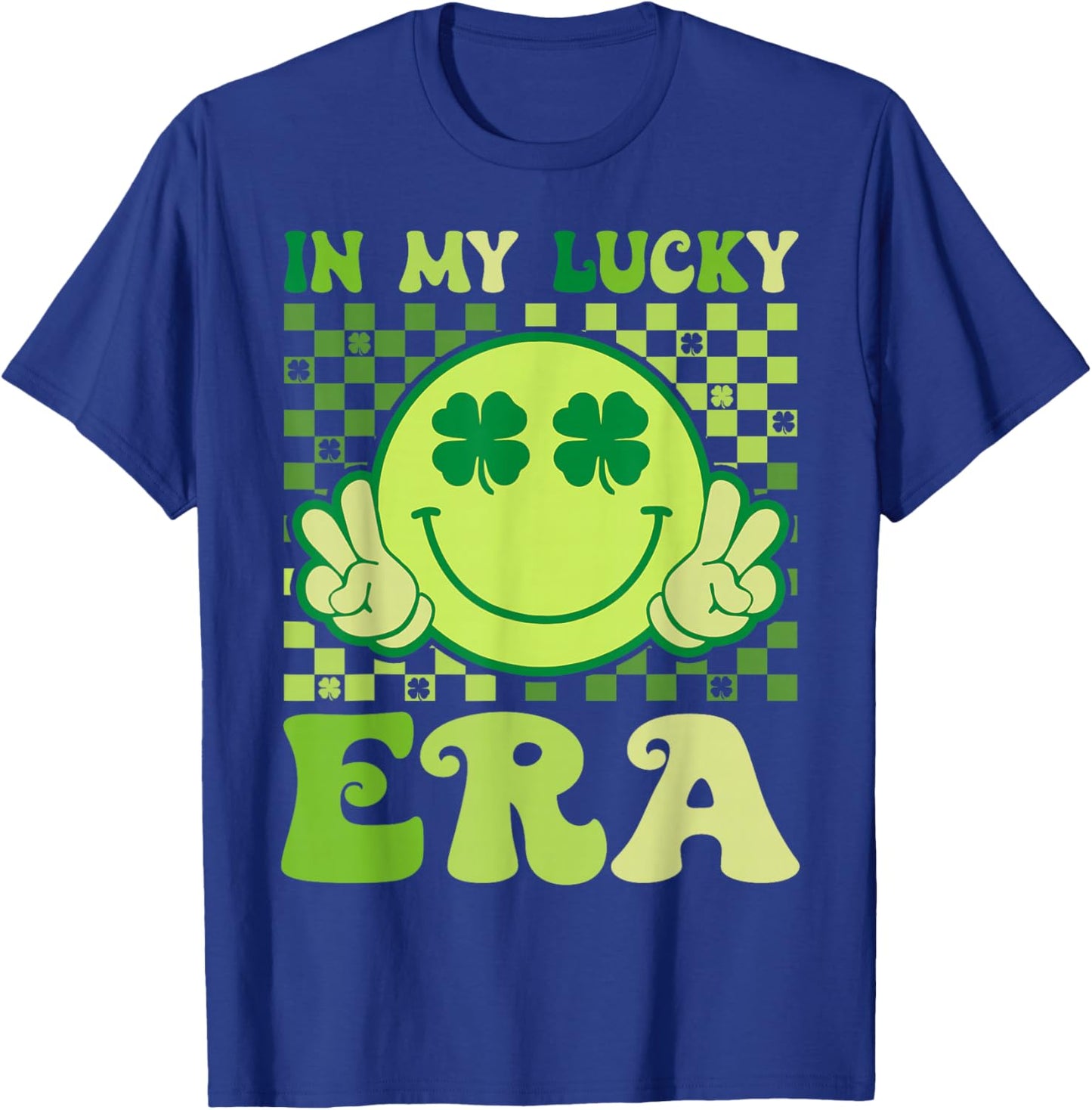 Groovy in My Lucky Era St Patricks Day Shamrock Men Women T-Shirt - T-Shirt | Royal