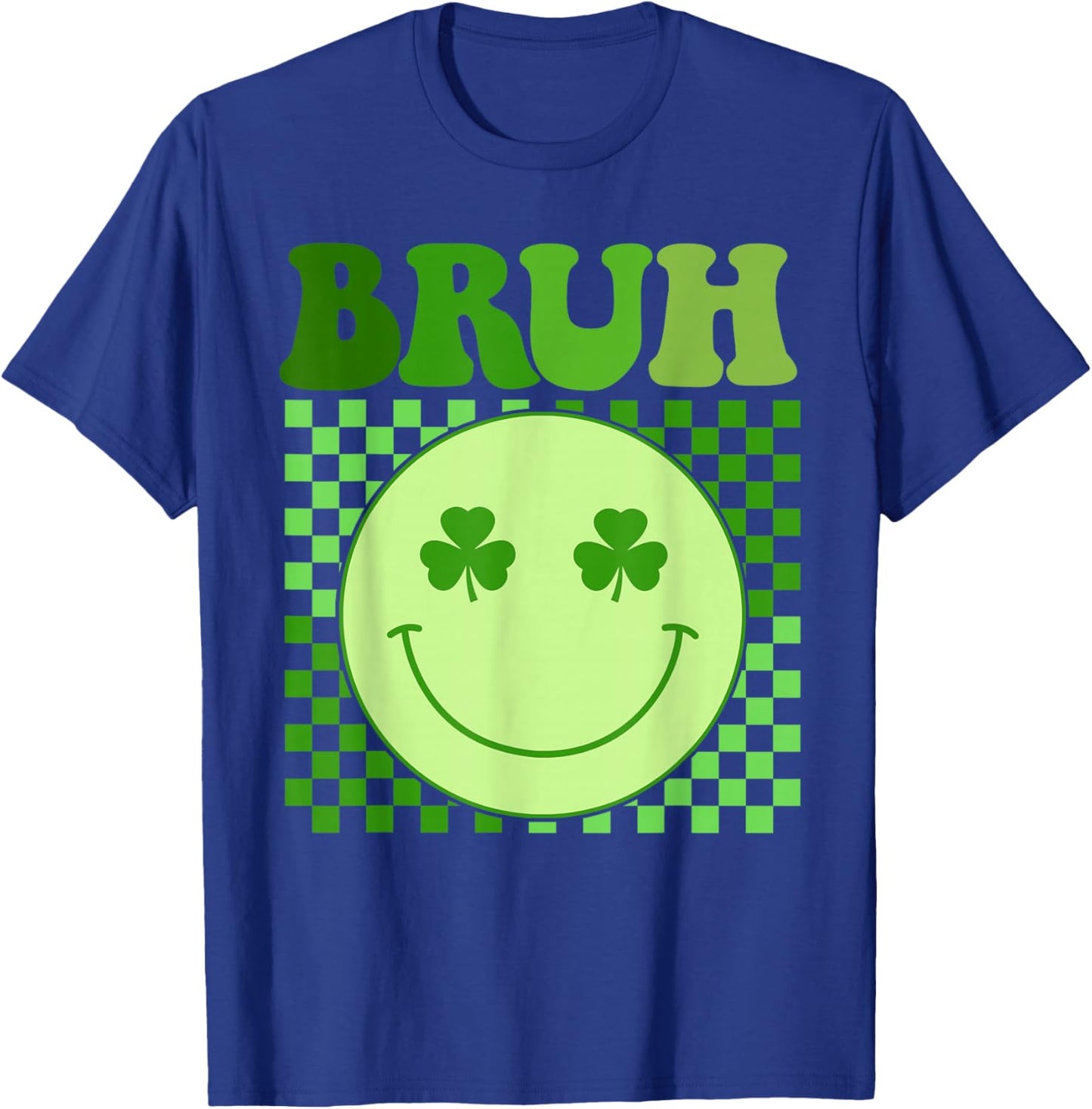 Groovy St Patricks Day Bruh Lucky Shamrock Women Girls Kids T-Shirt - T-Shirt | Royal