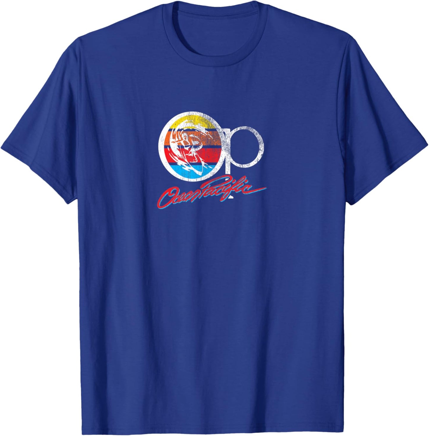 Op Ocean Vintage Pacific Ocean Beach Sun Palm Trees Retro T-Shirt - T-Shirt | Royal
