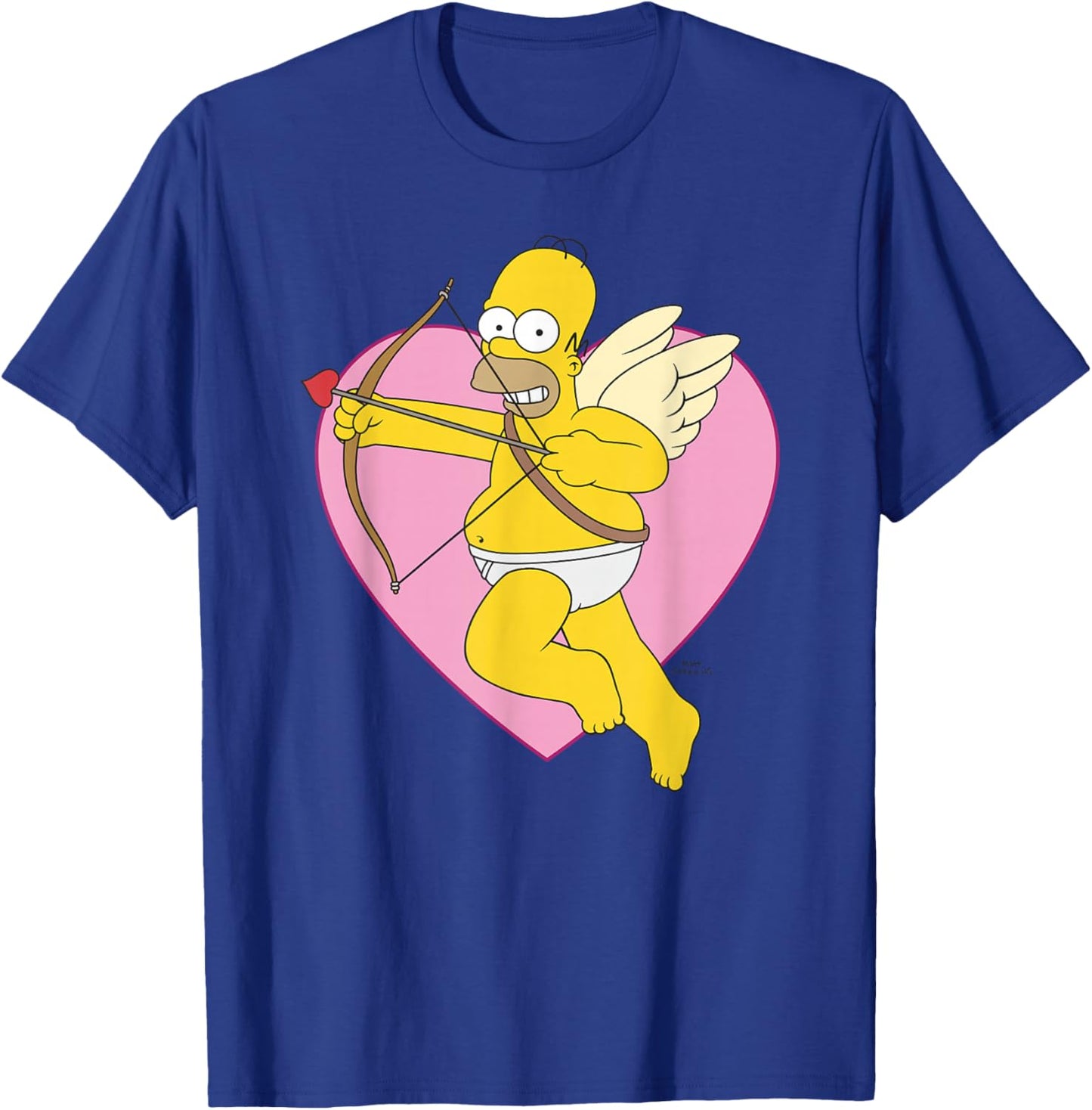 The Simpsons Valentine's Day Cupid Homer Heart Portrait T-Shirt - T-Shirt | Royal