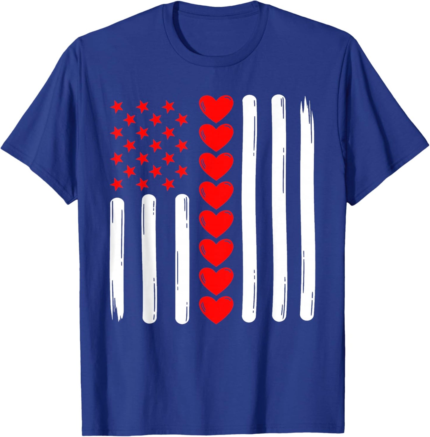 Retro Vintage USA Flag Valentines Day Women Kids T-Shirt - T-Shirt | Royal