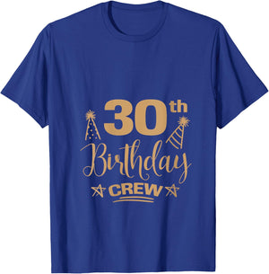 30 Year Old B-Day Funny 30th Birthday Crew Group Friends V-Neck T-Shirt - T-Shirt | Royal