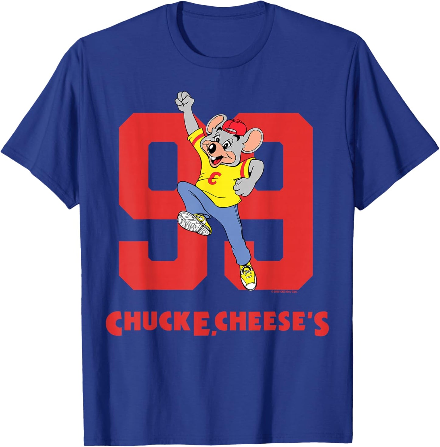 Chuck E. Cheese Number 99 Super Jump Retro 90's Art Design T-Shirt - T-Shirt | Royal