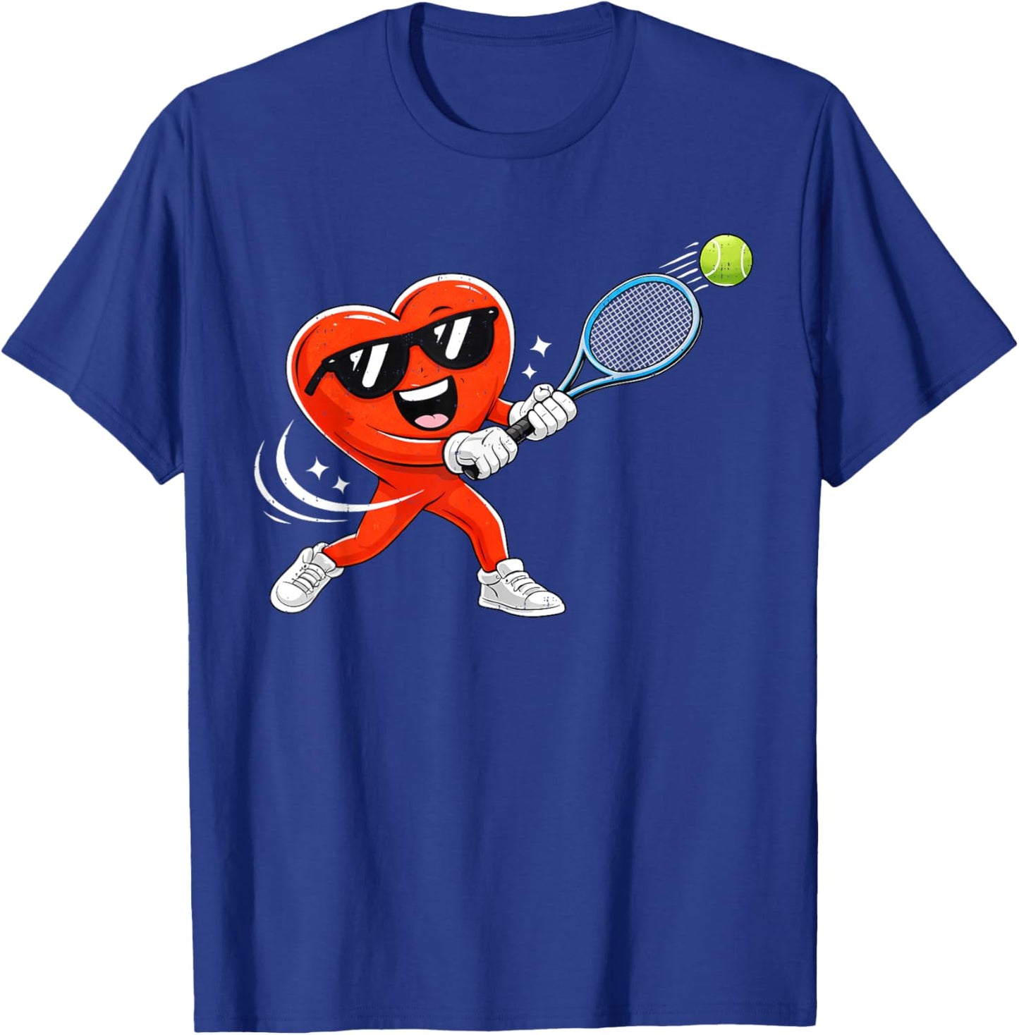 Valentine Tennis Heart Sport Valentines Day Men Boys Kids T-Shirt - T-Shirt | Royal