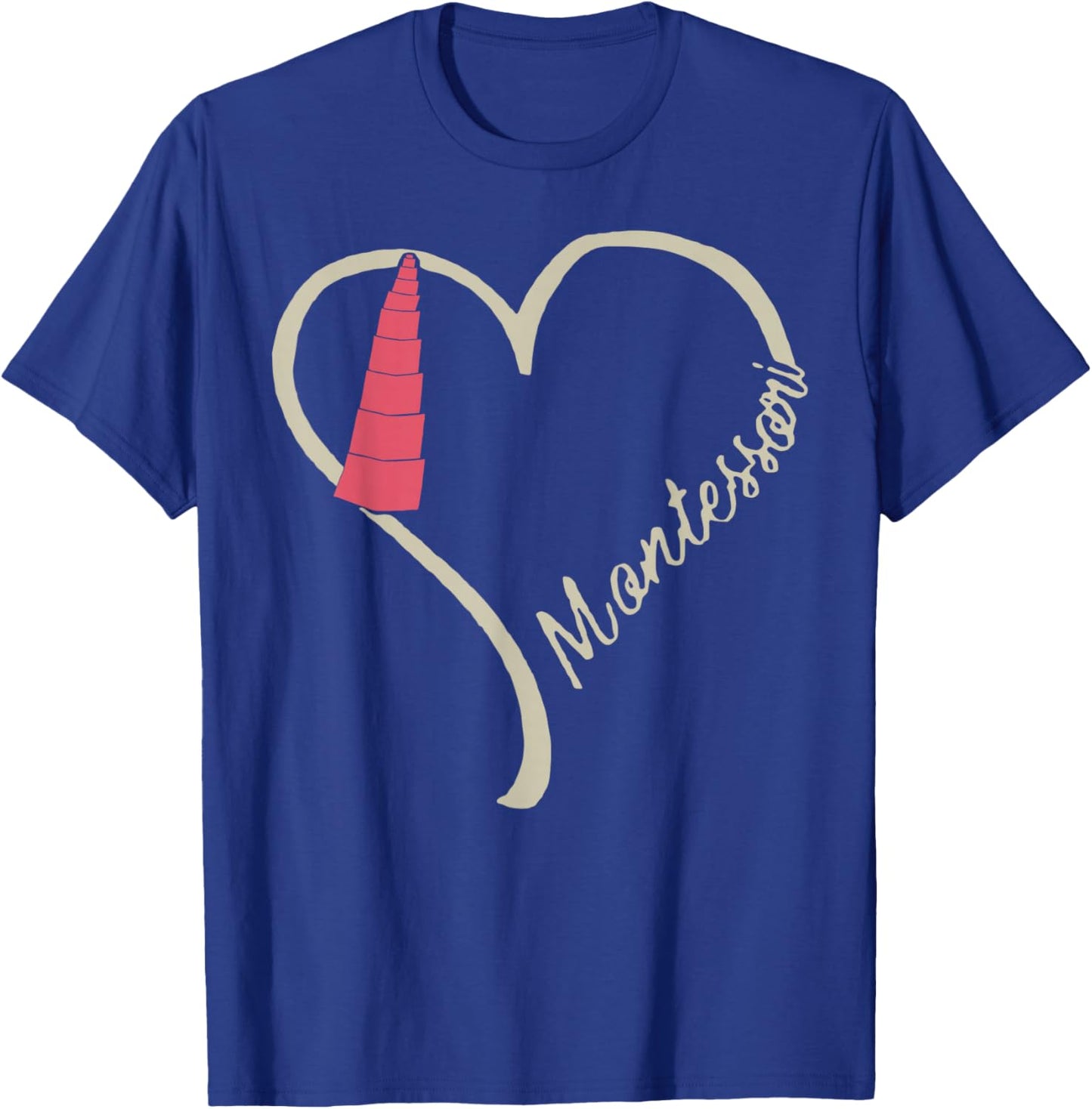 Cute Heart Montessori Teacher Appreciation Educator Costume T-Shirt - T-Shirt | Royal