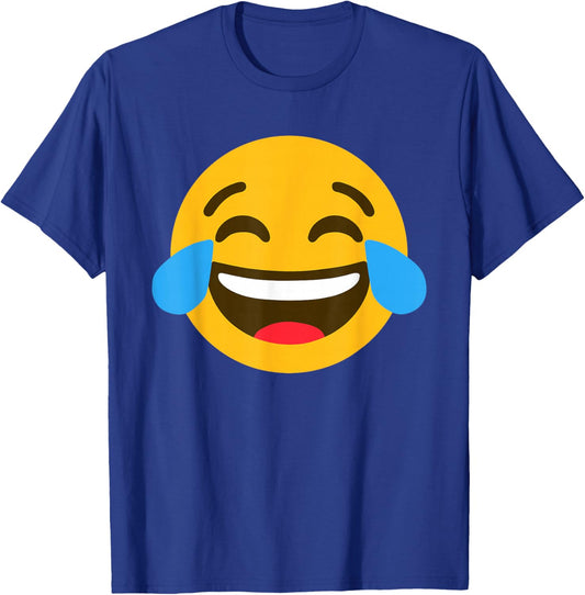 Funny Emoticon Laughing Tears Face with Tears Humor Meme T-Shirt - T-Shirt | Royal