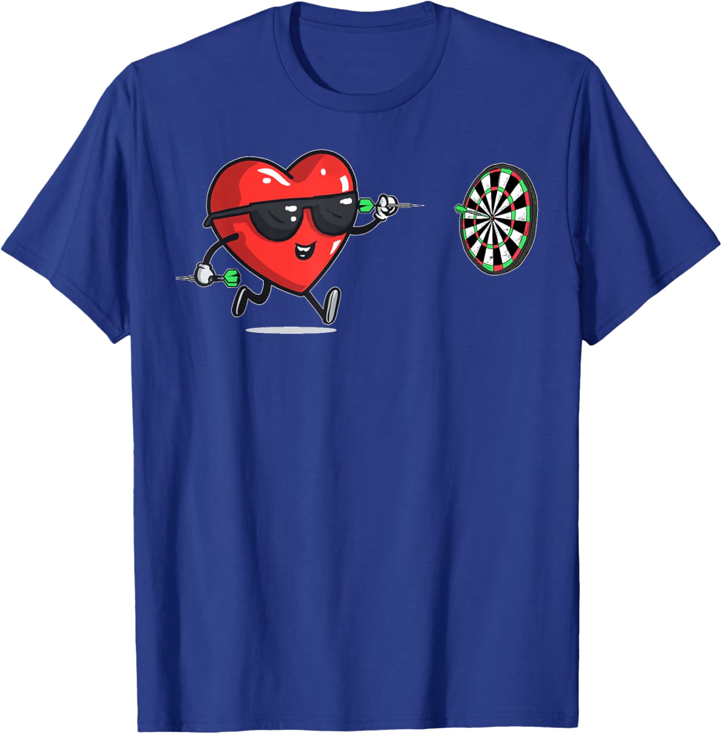 Darts Heart Player Dart Valentine's Day Sunglasses T-Shirt - T-Shirt | Royal