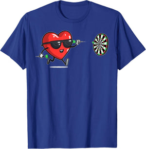 Darts Heart Player Dart Valentine's Day Sunglasses T-Shirt - T-Shirt | Royal