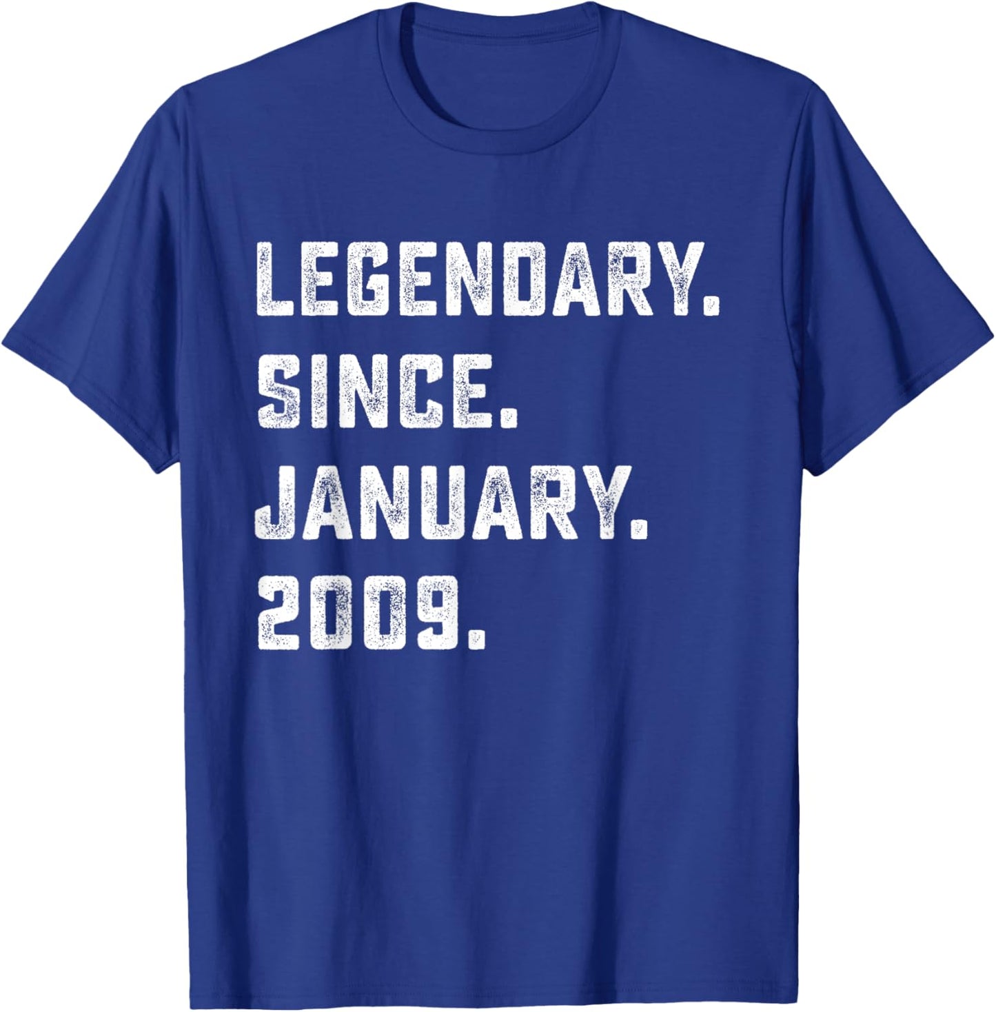 17th Birthday Gift Legendary Since January 2009 17 Yrs Old T-Shirt - T-Shirt | Royal