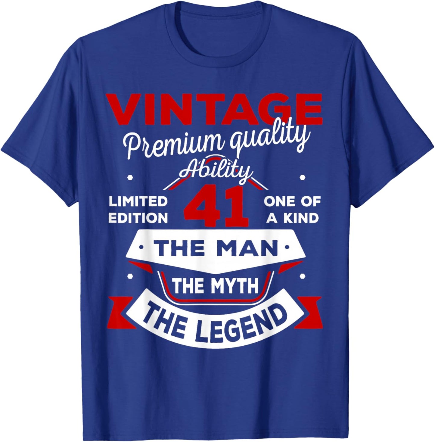 41st Birthday Gift Man Myth Legend 1985 41 Years Old T-Shirt - T-Shirt | Royal