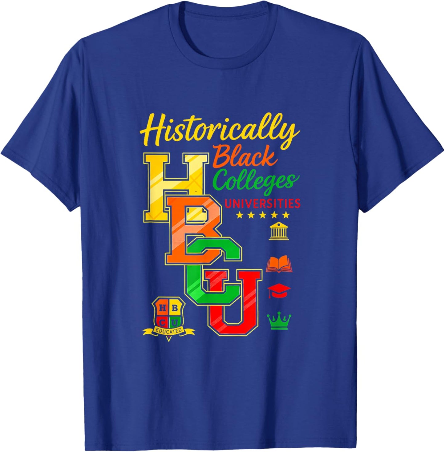 Retro Rooting for Every HBCU Black History Afrocentric T-Shirt - T-Shirt | Royal